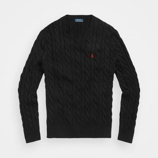 Pull en coton Torsadé Noir